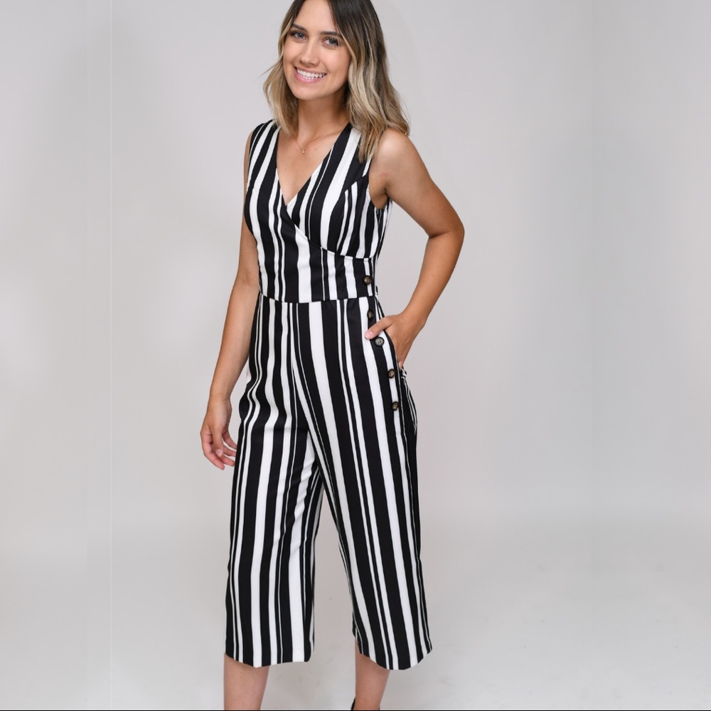 🤩SALE Mystic Striped Jumpsuit BlackAnd white